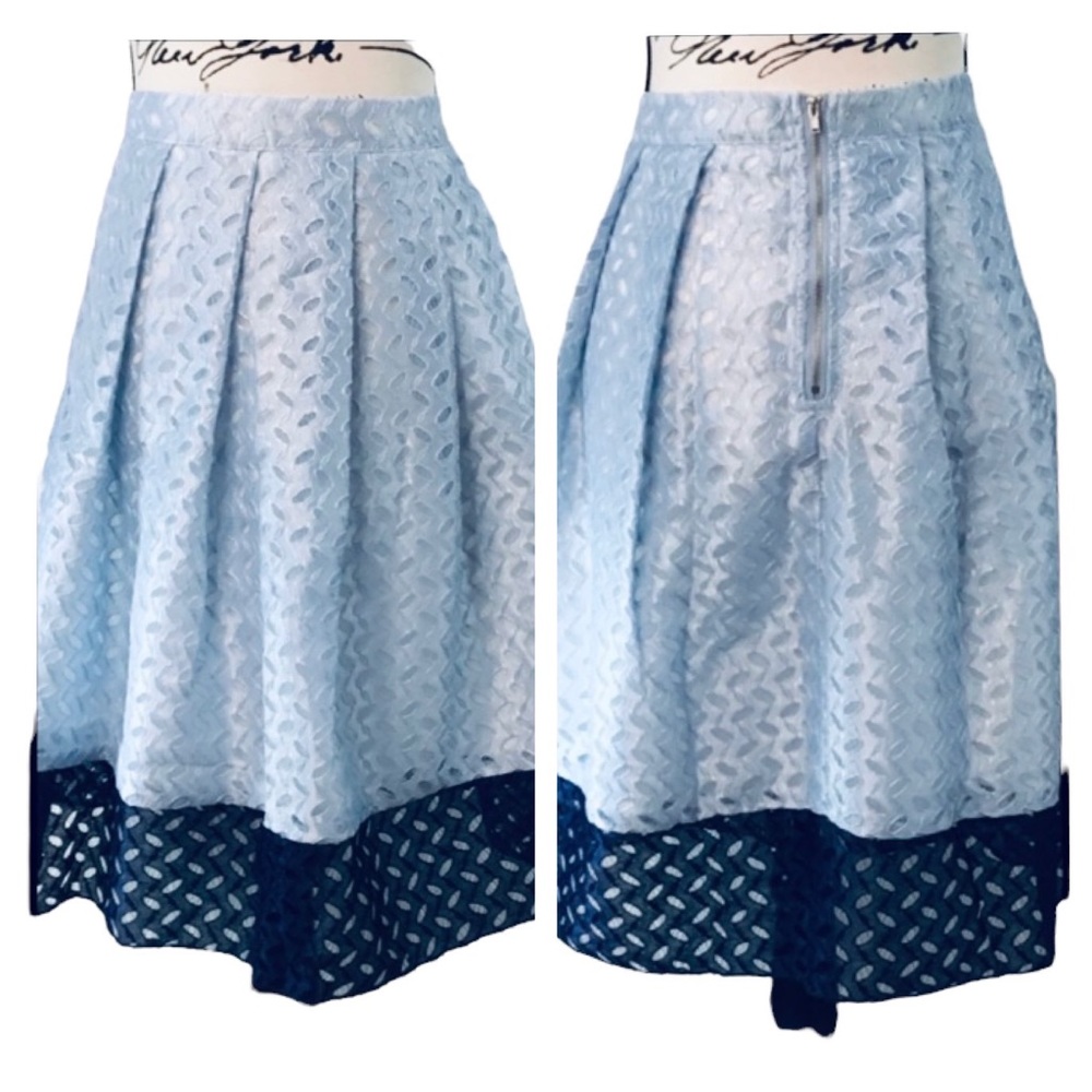 Endless Rose| Cut-Out Dual Layer Color-Block A - Line Pleated Skirt  | M | NWOT